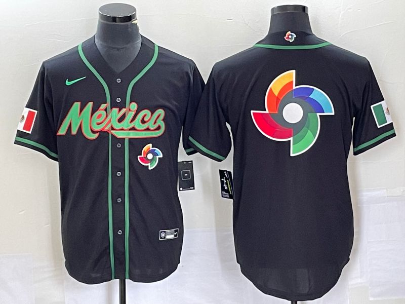 Men 2023 World Cub Mexico Blank Black Nike MLB Jersey13->more jerseys->MLB Jersey